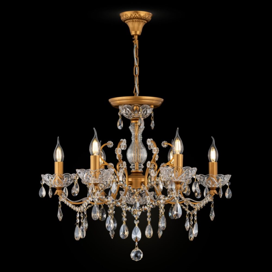 Maytoni DIA004-06-G - Lampadario a sospensione con catena SEVILLA 6xE14/60W/230V