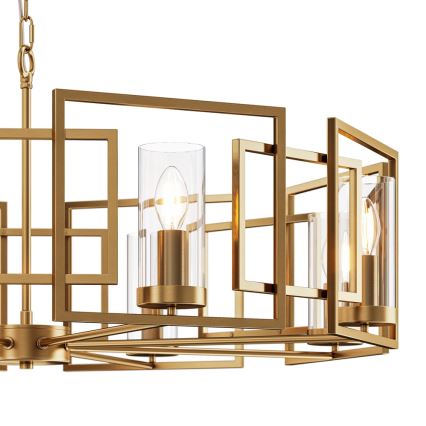 Maytoni H009PL-08G - Lampadario a sospensione con catena BOWI 8xE14/40W/230V