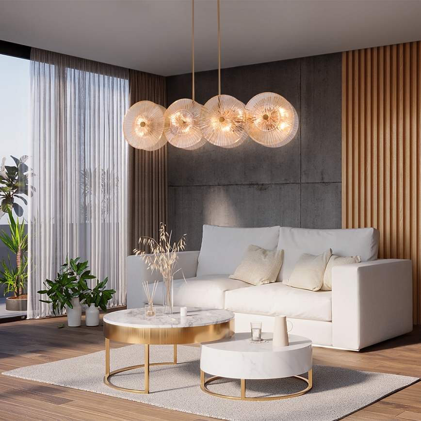 Maytoni MOD007PL-08G1 - Lampadario a sospensione con supporto rigido ASTER 4xE14/40W/230V