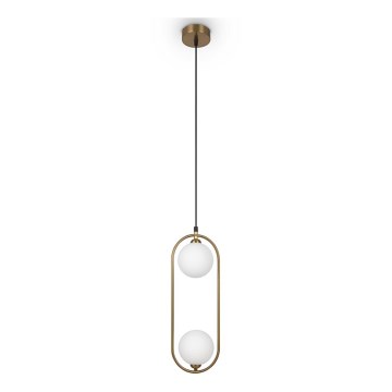Maytoni MOD013PL-02BS1 - Lampadario a sospensione con filo RING 2xG9/25W/230V ottone