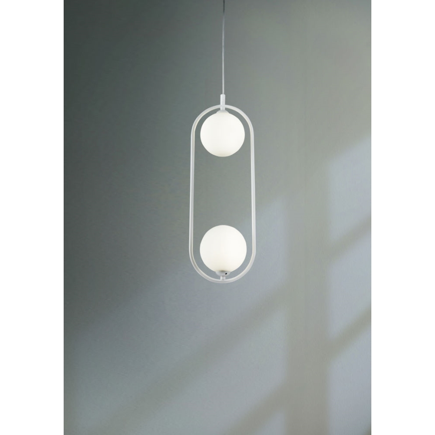 Maytoni MOD013PL-02W - Lampadario a sospensione con filo RING 2xG9/25W/230V bianco