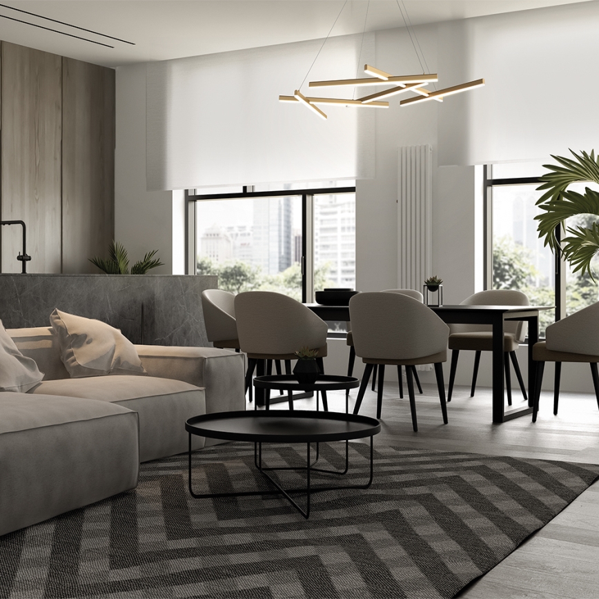 Maytoni MOD016PL-L75MG3K - Lampadario LED a sospensione con filo LINE LED/79W/230V oro