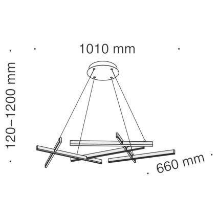 Maytoni MOD016PL-L75W - Lampadario LED a sospensione con filo LINE LED/79W/230V bianco
