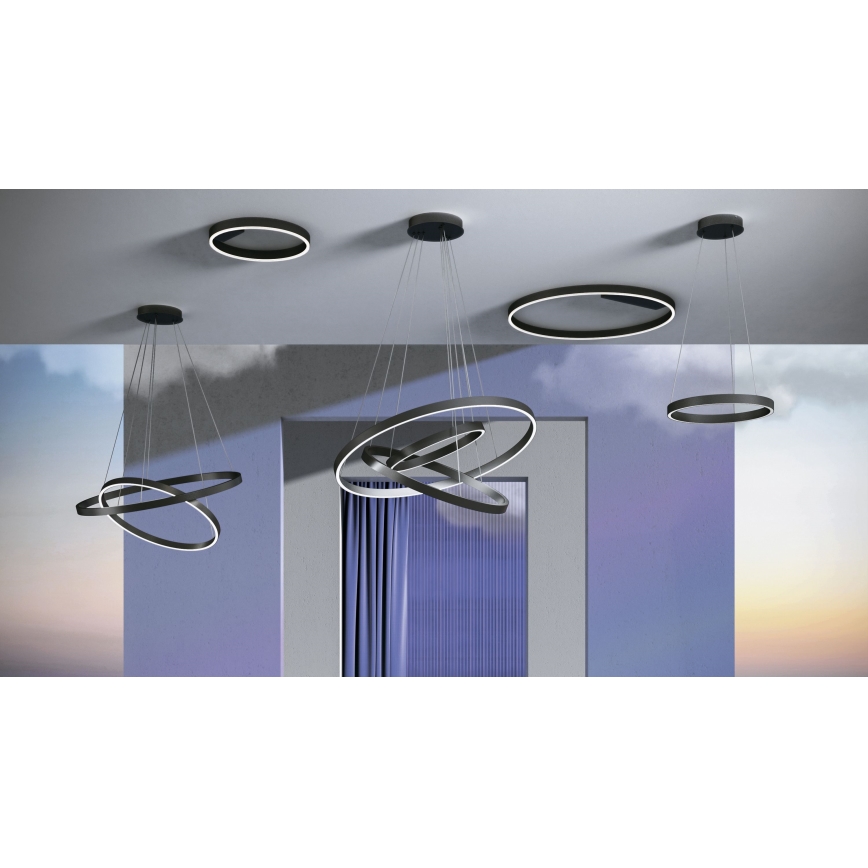Maytoni MOD058PL-L22B3K - LED-Kronleuchter an Aufhängung RIM LED/25W/230V 3000K d 40 cm schwarz