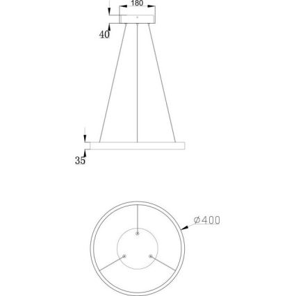 Maytoni MOD058PL-L22B3K - LED-Kronleuchter an Aufhängung RIM LED/25W/230V 3000K d 40 cm schwarz
