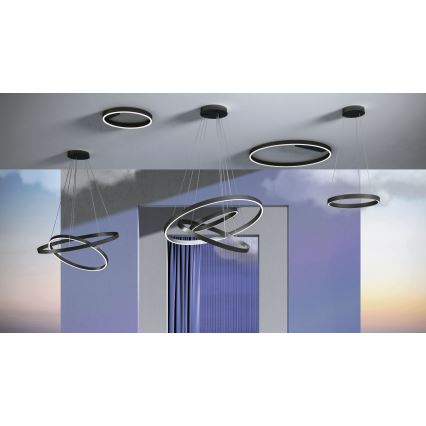 Maytoni MOD058PL-L22B3K - Suspension filaire RIM LED/25W/230V 3000K d. 40 cm noir
