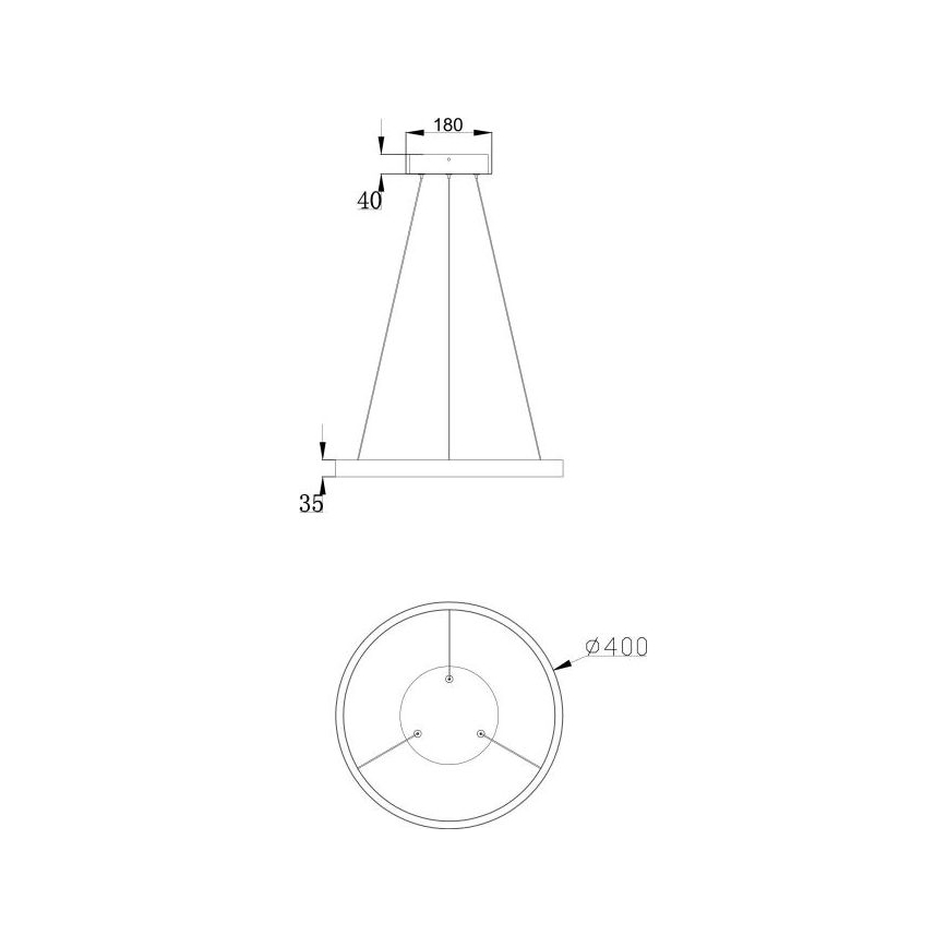Maytoni MOD058PL-L22B3K - Suspension filaire RIM LED/25W/230V 3000K d. 40 cm noir