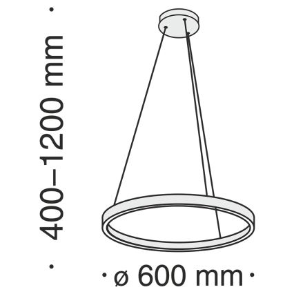 Maytoni MOD058PL-L32BS4K - Lampadario LED a sospensione con filo RIM LED/37W/230V 4000K diametro 60 cm oro