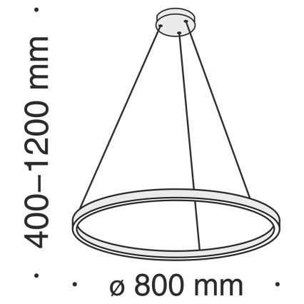 Maytoni MOD058PL-L42BS4K - Lampadario LED a sospensione con filo RIM LED/51W/230V 4000K diametro 80 cm oro