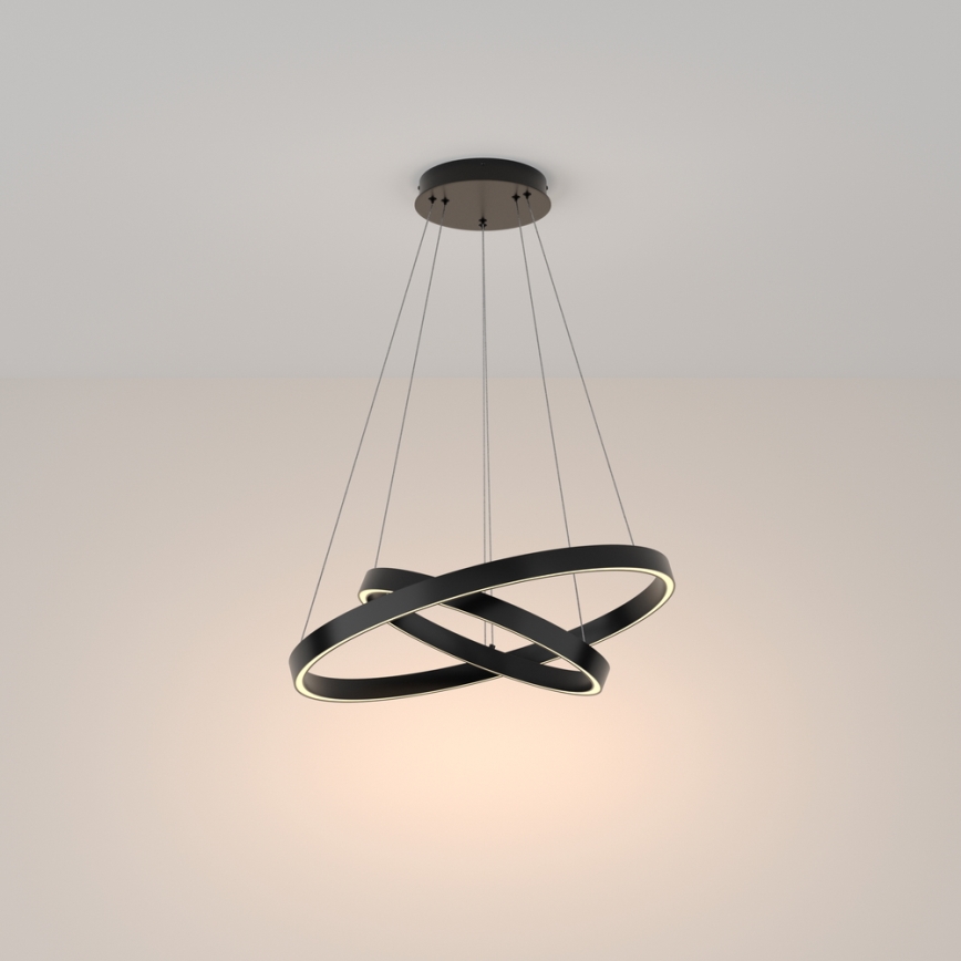 Maytoni MOD058PL-L55B3K - Lampadario LED a sospensione con filo RIM LED/61W/230V 3000K diametro 60 cm nero