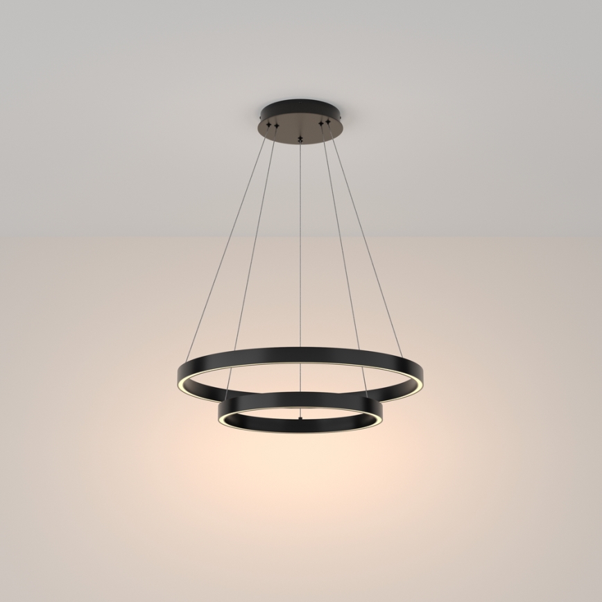 Maytoni MOD058PL-L55B3K - Lampadario LED a sospensione con filo RIM LED/61W/230V 3000K diametro 60 cm nero