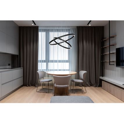 Maytoni MOD058PL-L55B3K - Suspension filaire RIM LED/61W/230V 3000K d. 60 cm noir
