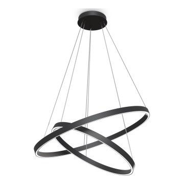 Maytoni MOD058PL-L74B3K - Lampadario LED a sospensione con filo RIM LED/88W/230V 3000K diametro 80 cm nero