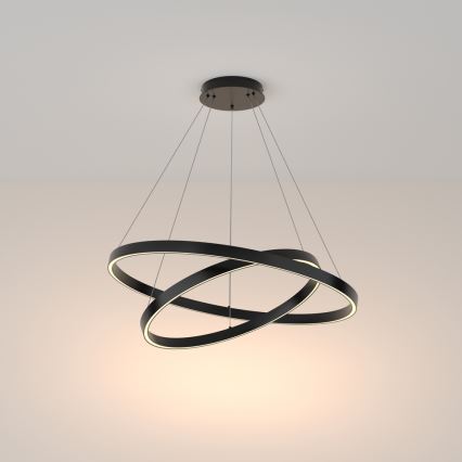 Maytoni MOD058PL-L74B3K - Suspension filaire RIM LED/88W/230V 3000K d. 80 cm noir