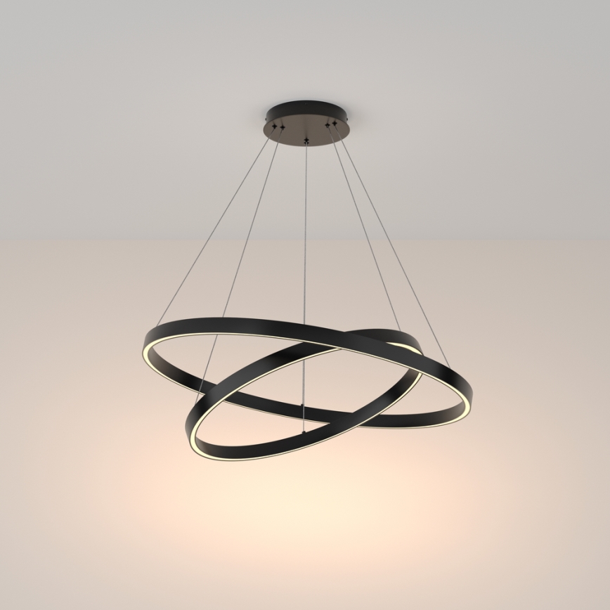 Maytoni MOD058PL-L74B3K - Suspension filaire RIM LED/88W/230V 3000K d. 80 cm noir