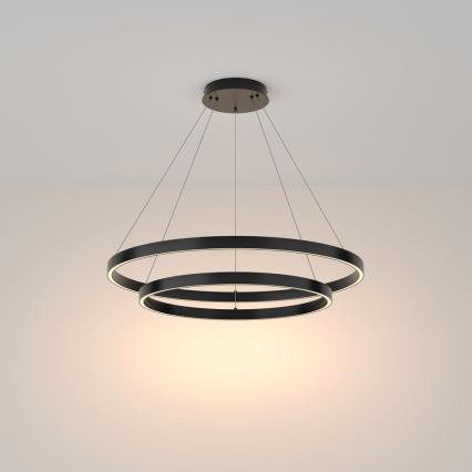 Maytoni MOD058PL-L74B3K - Suspension filaire RIM LED/88W/230V 3000K d. 80 cm noir
