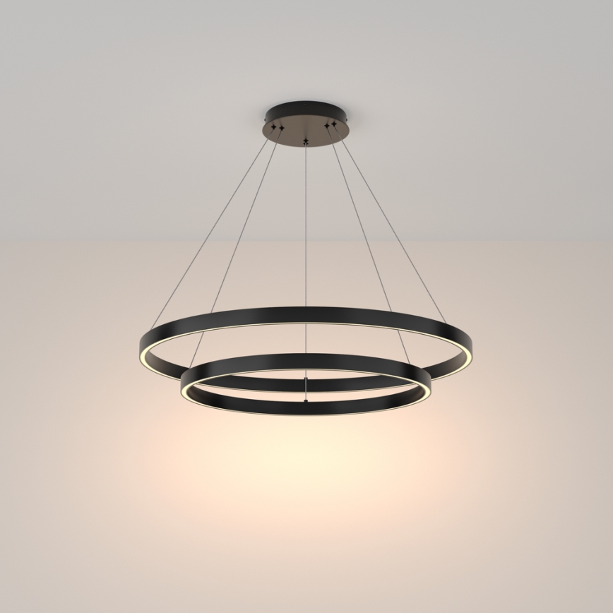 Maytoni MOD058PL-L74B3K - Suspension filaire RIM LED/88W/230V 3000K d. 80 cm noir