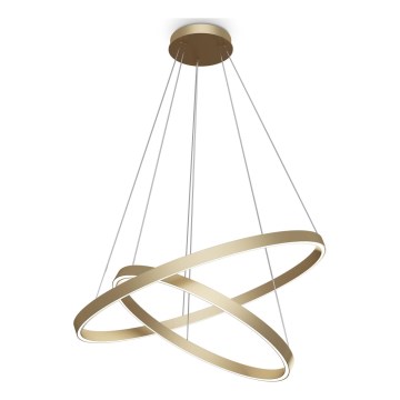 Maytoni MOD058PL-L74BS3K - Lampadario LED a sospensione con filo RIM LED/88W/230V 3000K diametro 80 cm oro