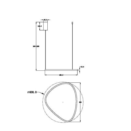 Maytoni MOD072PL-L28BS3K1 - Lampadario LED a sospensione con filo GLINT LED/24W/230V oro diametro 60 cm