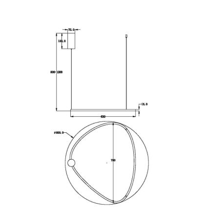 Maytoni MOD072PL-L36BSK1 - Suspension filaire GLINT LED/36W/230V doré d. 80 cm