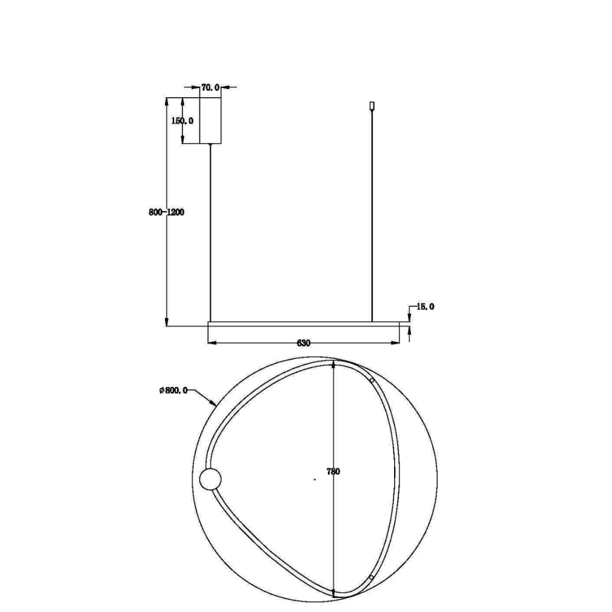 Maytoni MOD072PL-L36BSK1 - Suspension filaire GLINT LED/36W/230V doré d. 80 cm