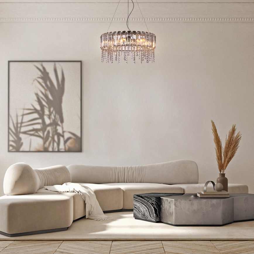 Maytoni MOD097PL-08CH - Lampadario a sospensione con filo HAIL 8xE14/40W/230V diametro 60,5 cm cromo lucido