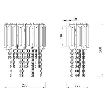 Maytoni MOD097WL-02CH - Applique HAIL 2xE14/40W/230V cromo lucido