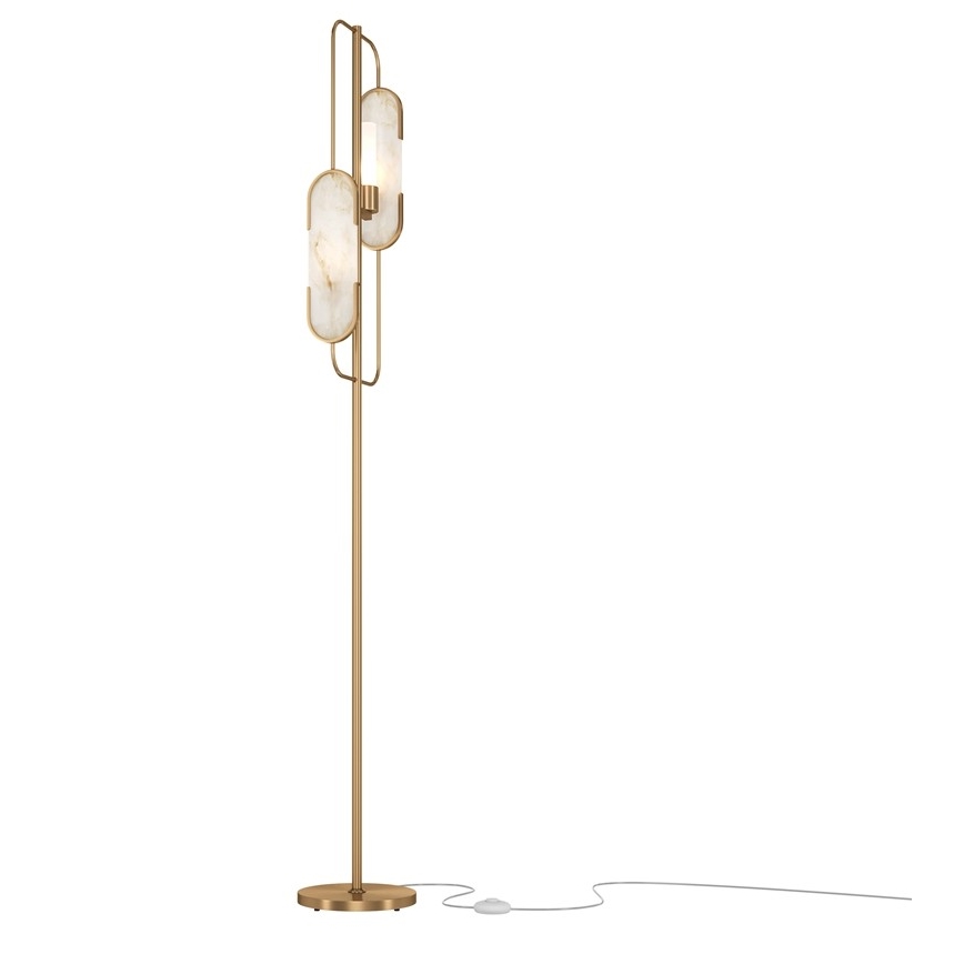 Maytoni MOD099FL-02G - Lampada con piedistallo MARMO 2xG9/40W/230V