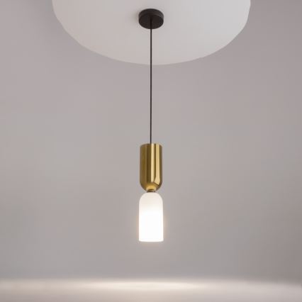Maytoni MOD177PL-01G - Lampadario a sospensione con filo MEMORY 1xE14/40W/230V oro/bianco