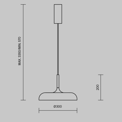 Maytoni MOD189PL-L12GR3K1 - LED-Pendelleuchte GERHARD an Kabel, LED/19W/230V, Durchmesser 30 cm, grau