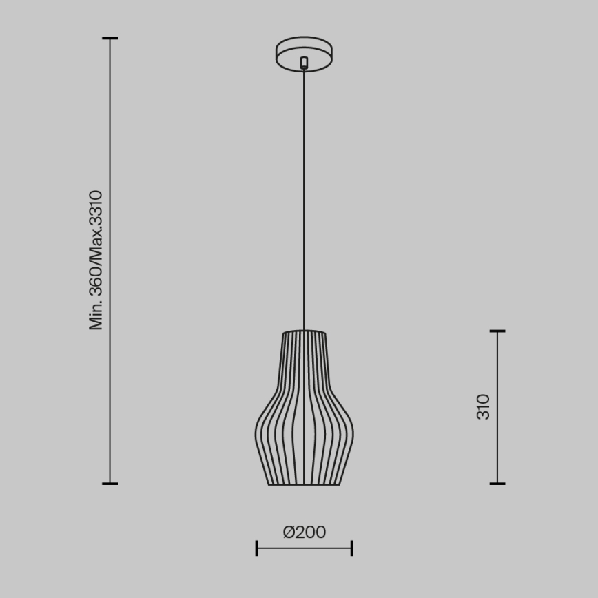 Maytoni MOD191PL-01W - Lampadario a sospensione con filo ROOTS 1xE27/40W/230V diametro 20 cm beige