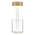 Maytoni MOD229TL-L3G3K1 - Aufladbare, tragbare LED-Tischleuchte mit Dimm-Funktion LED/3W/5V 2200-4000K 2000 mAh golden/klar