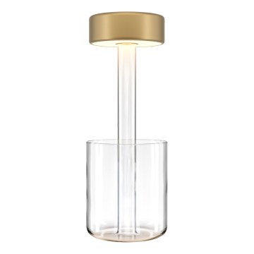 Maytoni MOD229TL-L3G3K1 - Aufladbare, tragbare LED-Tischleuchte mit Dimm-Funktion LED/3W/5V 2200-4000K 2000 mAh golden/klar