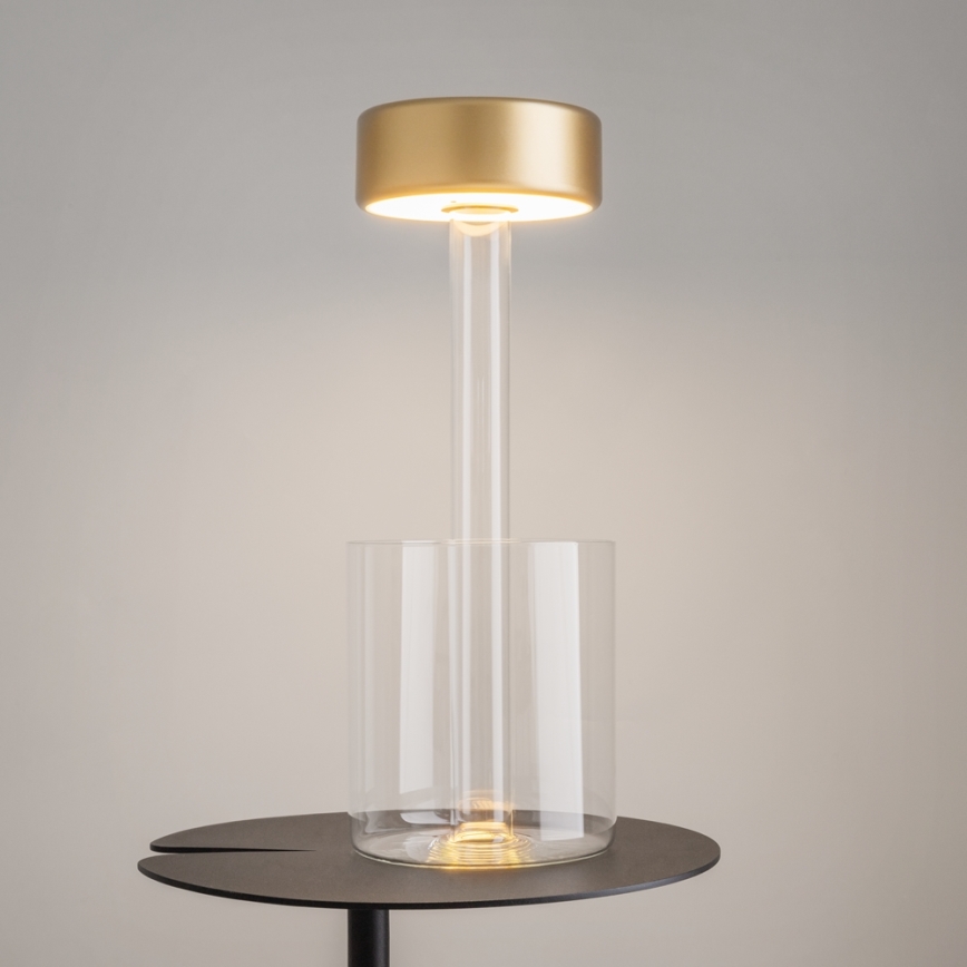 Maytoni MOD229TL-L3G3K1 - Dimmbare, aufladbare LED-Tischleuchte (tragbar) LED/3W/5V 2200-4000K golden/klar