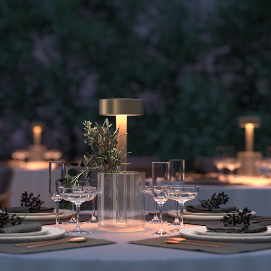 Maytoni MOD229TL-L3G3K1 - Dimmbare, aufladbare LED-Tischleuchte (tragbar) LED/3W/5V 2200-4000K golden/klar