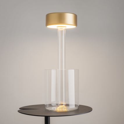 Maytoni MOD229TL-L3G3K1 - LED Dimmerabile ricaricabile portatile lampada da tavolo LED/3W/5V 2200-4000K oro/limpido