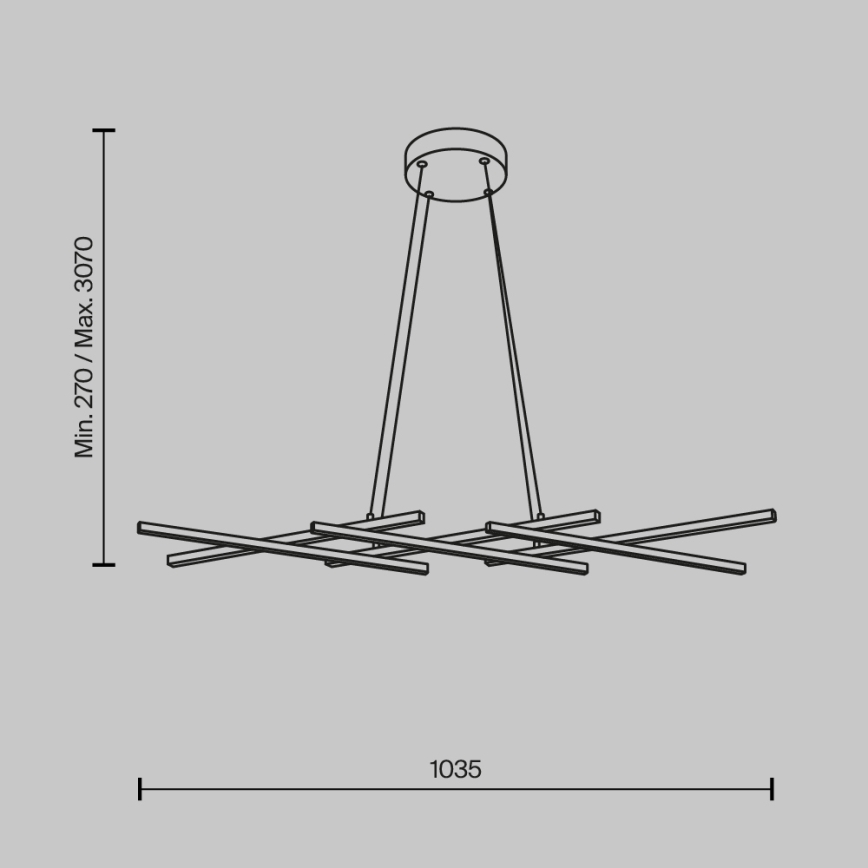 Maytoni MOD244PL-L50BSK - LED-Hängeleuchte HALO mit Kabelaufhängung, LED/40W/230V, goldfarben