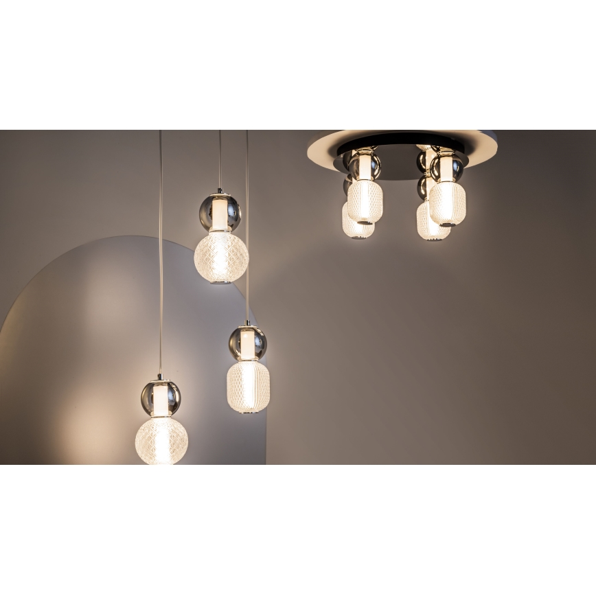 Maytoni MOD273CL-L60CH3K - LED-Deckenleuchte DROP 4xLED/15W/230V d 43 cm glänzendes Chrom