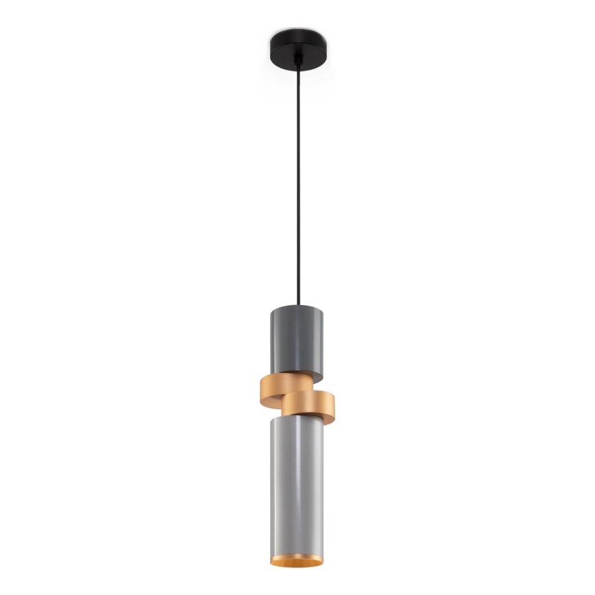 Maytoni MOD303PL-01CFL2 - Lampadario a sospensione con filo PALETTE 1xGU10/40W/230V grigio/oro