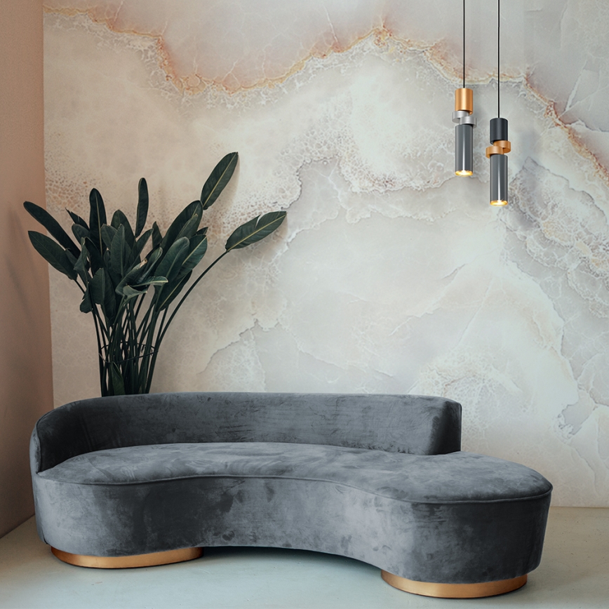 Maytoni MOD303PL-01CFL2 - Lampadario a sospensione con filo PALETTE 1xGU10/40W/230V grigio/oro