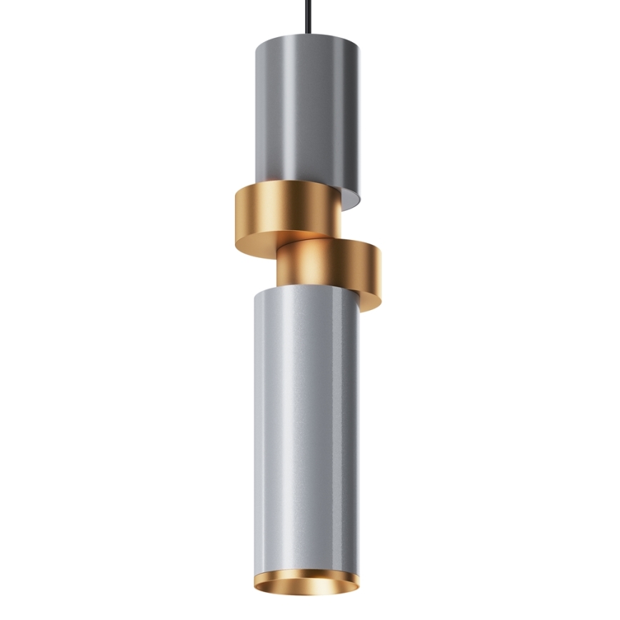 Maytoni MOD303PL-01CFL2 - Lampadario a sospensione con filo PALETTE 1xGU10/40W/230V grigio/oro