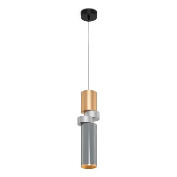 Maytoni MOD303PL-01CFL3 - Lampadario a sospensione con filo PALETTE 1xGU10/40W/230V oro/grigio