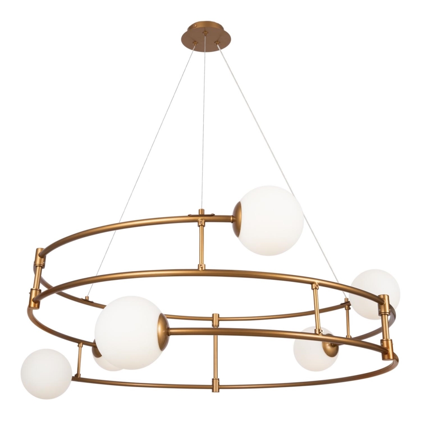 Maytoni MOD317PL-06G - Lampadario a sospensione con filo BALANCE 6xG9/40W/230V rame