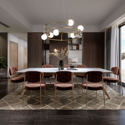 Maytoni MOD317PL-06G - Lampadario a sospensione con filo BALANCE 6xG9/40W/230V rame