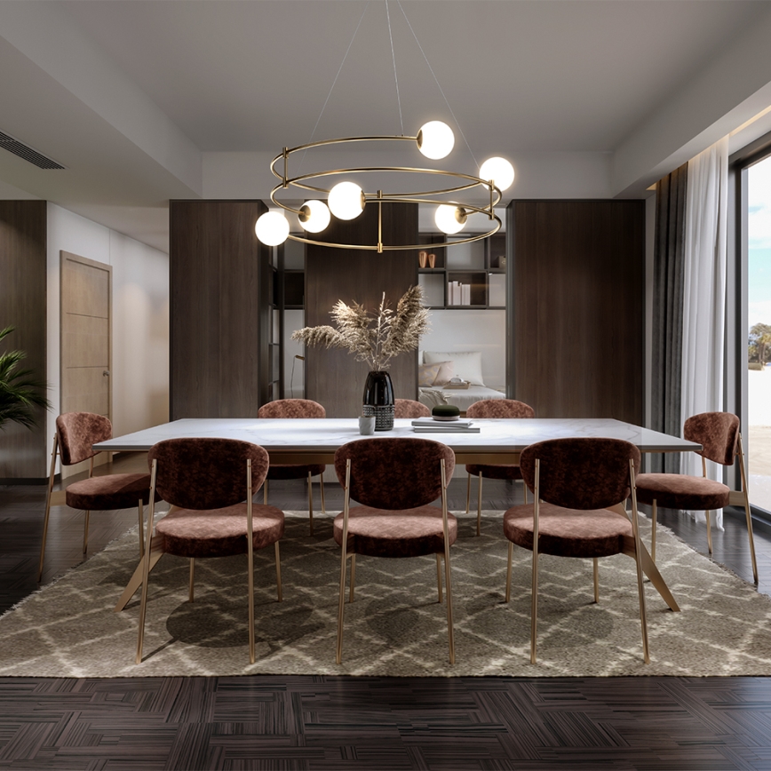 Maytoni MOD317PL-06G - Lampadario a sospensione con filo BALANCE 6xG9/40W/230V rame