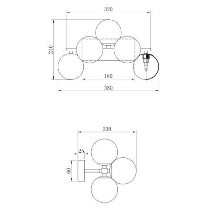 Maytoni MOD547WL-05B - Applique DALLAS 5xG9/28W/230V nero
