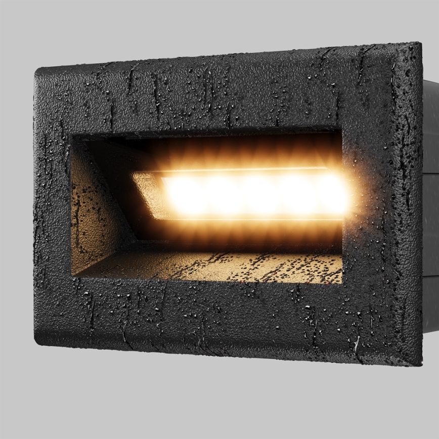 Maytoni O045SL-L3B3K - LED-Einbauleuchte für den Außenbereich BOSCA LED/3W/230V 3000K IP65 schwarz