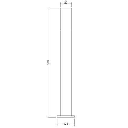 Maytoni O418FL-01GR1 - Außenleuchte WILLIS 1xE27/60W/230V 80 cm IP54 anthrazit