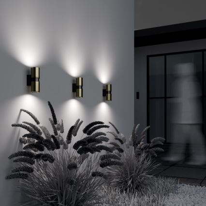 Maytoni O582WL-02BS - Applique da esterno BOWERY 2xGU10/50W/230V IP54 ottone