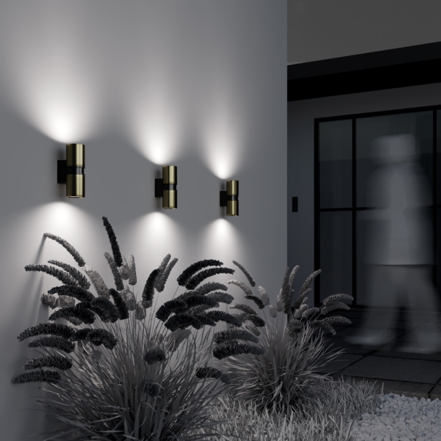 Maytoni O582WL-02BS - Applique da esterno BOWERY 2xGU10/50W/230V IP54 ottone